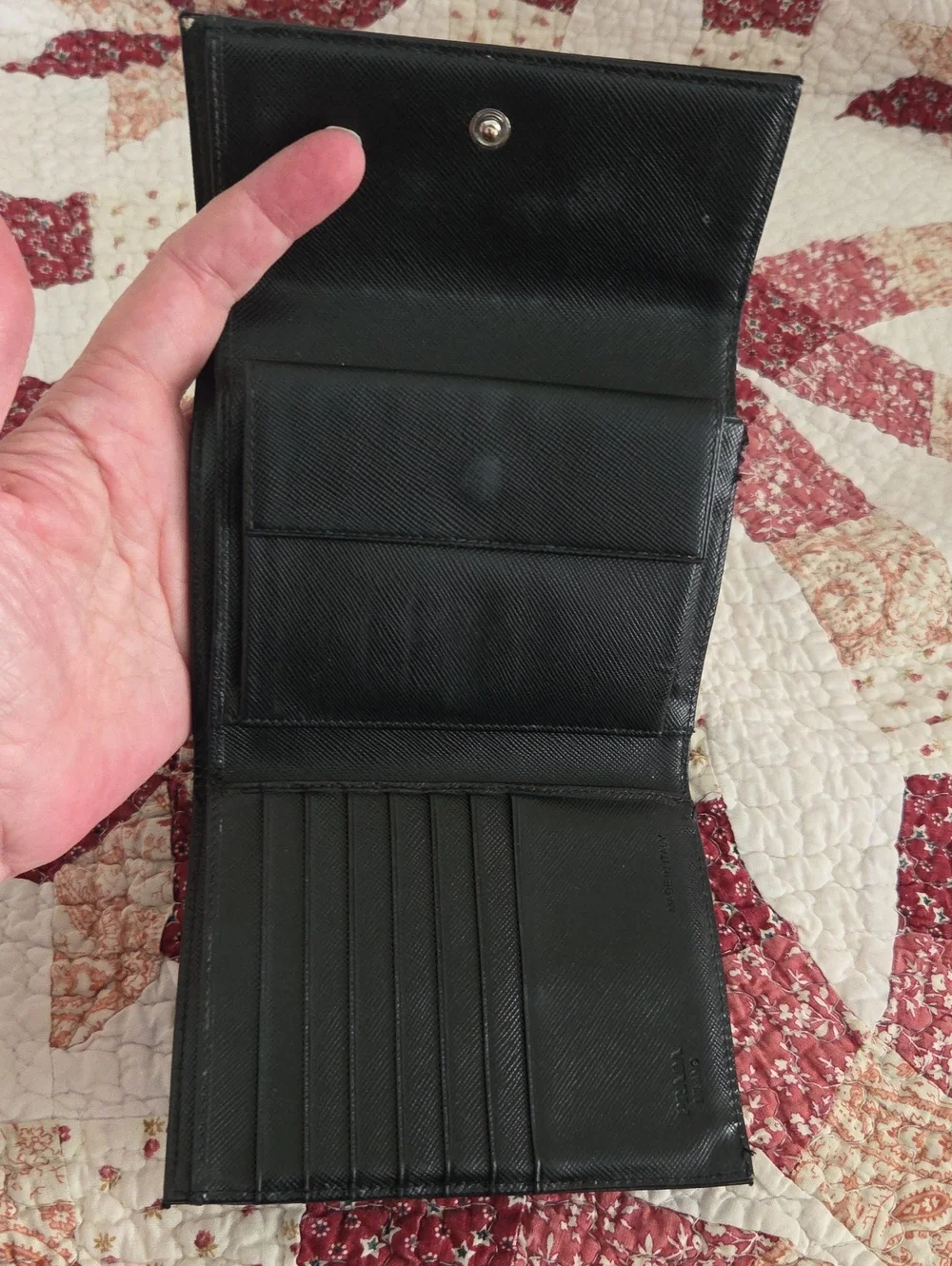 Prada Black Nylon Walley Trifold